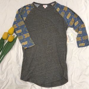 NWT LuLaRoe XS Randy yellow/gold arrows